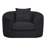 Penelope Chenille Fabric Upholstered Chair in Black