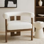 Arienzo Velvet Performance Fabric Upholstered Accent Chair in Cream
