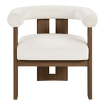Arienzo Velvet Performance Fabric Upholstered Accent Chair in Cream