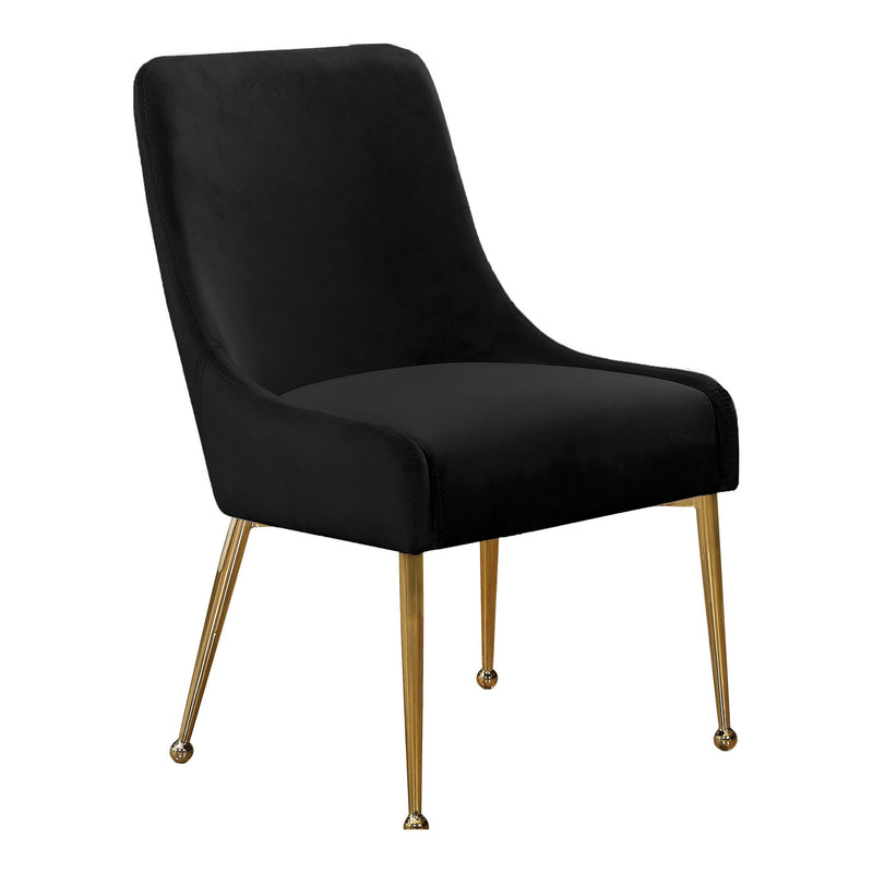 Owen Velvet Upholstered Dining Chair in Black