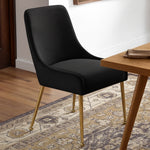 Owen Velvet Upholstered Dining Chair in Black