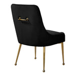 Owen Velvet Upholstered Dining Chair in Black