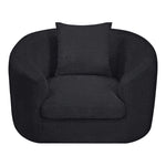 Penelope Chenille Fabric Upholstered Chair in Black