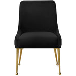 Owen Velvet Upholstered Dining Chair in Black