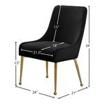 Owen Velvet Upholstered Dining Chair in Black