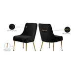 Owen Velvet Upholstered Dining Chair in Black