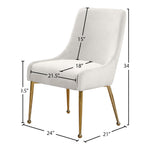 Owen Velvet Upholstered Dining Chair in Cream
