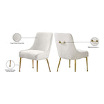 Owen Velvet Upholstered Dining Chair in Cream