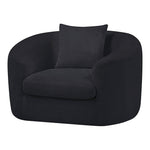 Penelope Chenille Fabric Upholstered Chair in Black