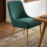 Owen Velvet Upholstered Dining Chair in Green