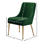 Owen Velvet Upholstered Dining Chair in Green