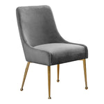 Owen Velvet Upholstered Dining Chair in Grey