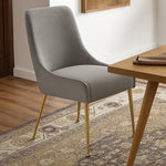 Owen Velvet Upholstered Dining Chair in Grey