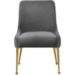 Owen Velvet Upholstered Dining Chair in Grey
