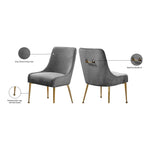 Owen Velvet Upholstered Dining Chair in Grey
