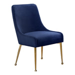 Owen Velvet Upholstered Dining Chair in Navy