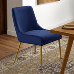 Owen Velvet Upholstered Dining Chair in Navy