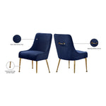 Owen Velvet Upholstered Dining Chair in Navy