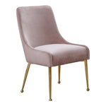 Owen Velvet Upholstered Dining Chair in Pink