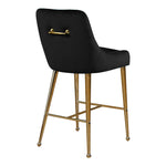 Owen Velvet Upholstered Counter Stool in Black