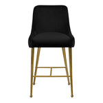 Owen Velvet Upholstered Counter Stool in Black