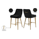 Owen Velvet Upholstered Counter Stool in Black