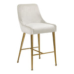 Owen Velvet Upholstered Counter Stool in Cream