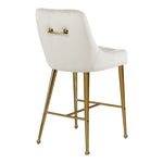Owen Velvet Upholstered Counter Stool in Cream