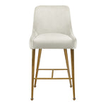 Owen Velvet Upholstered Counter Stool in Cream