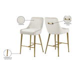 Owen Velvet Upholstered Counter Stool in Cream