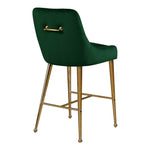 Owen Velvet Upholstered Counter Stool in Green