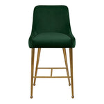 Owen Velvet Upholstered Counter Stool in Green