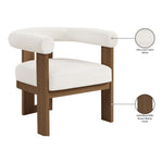 Arienzo Velvet Performance Fabric Upholstered Accent Chair in Cream