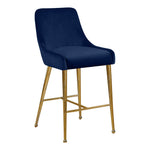 Owen Velvet Upholstered Counter Stool in Navy