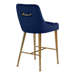 Owen Velvet Upholstered Counter Stool in Navy