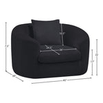 Penelope Chenille Fabric Upholstered Chair in Black