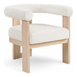 Arienzo Velvet Performance Fabric Upholstered Accent Chair in Cream