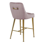 Owen Velvet Upholstered Counter Stool in Pink