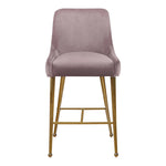Owen Velvet Upholstered Counter Stool in Pink