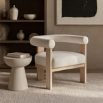 Arienzo Velvet Performance Fabric Upholstered Accent Chair in Cream