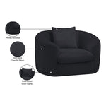Penelope Chenille Fabric Upholstered Chair in Black