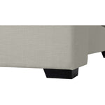 Oxford Linen Textured Fabric Upholstered King Bed (3 Boxes) in Beige