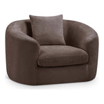 Penelope Chenille Fabric Upholstered Chair in Brown