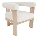 Arienzo Velvet Performance Fabric Upholstered Accent Chair in Cream