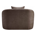 Penelope Chenille Fabric Upholstered Chair in Brown