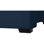 Oxford Linen Textured Fabric Upholstered Queen Bed (3 Boxes) in Navy
