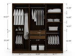 Gramercy 82" Wardrobe Closet in Chestnut Brown