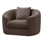 Penelope Chenille Fabric Upholstered Chair in Brown