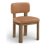 Paloma Vegan Leather Upholstered Dining Chair in Cognac