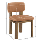 Paloma Vegan Leather Upholstered Dining Chair in Cognac